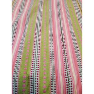 Calico Corners oversized windows drape panel chanda stripe pink green 100x80